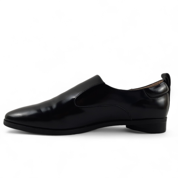 AEROSOLE Menswear Inspired Womens Black Glossy Leather Loafer Minimalist 9.5 - Picture 4 of 13